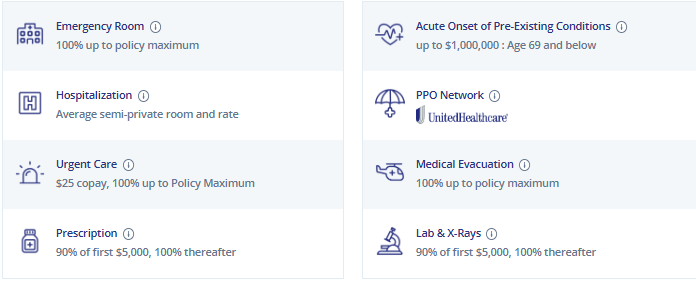 Patriot Platinum Travel Medical Insurance Benefits